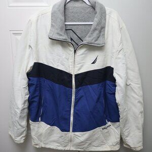 Nautica Reversible White/ Gray Mens Heavy Winter Coat XXL